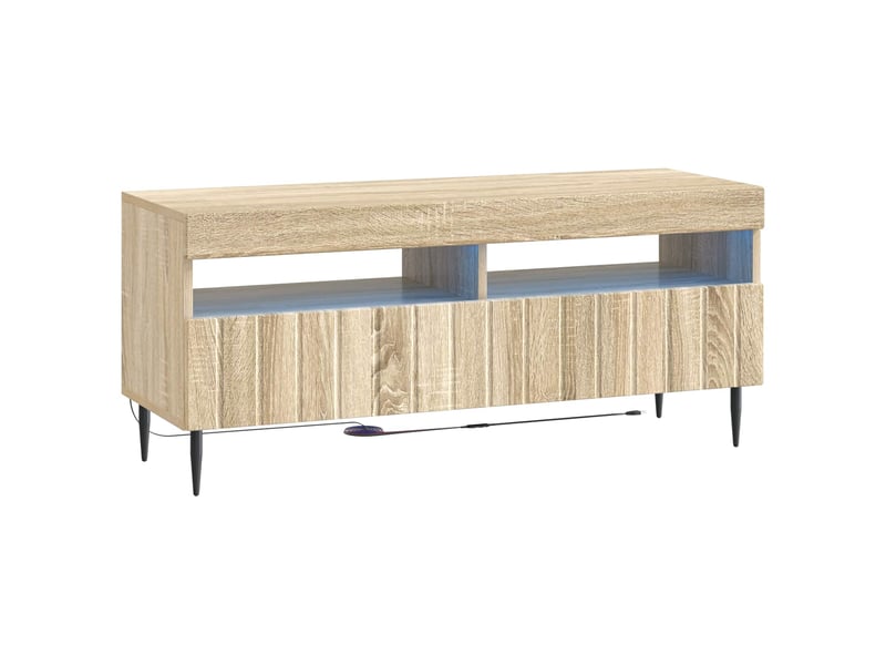 Meuble tv - banc tv - meuble de rangement led 5 pièces chêne sonoma bois d'ingénierie - Conforama E
