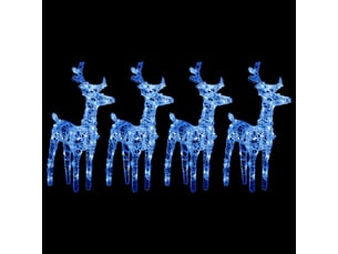 Rennes de noël 4 pcs 160 led bleu acrylique