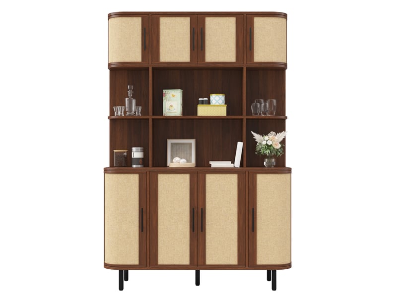  Buffet haut modenvie 8 portes en mdf 120 x 20 x 180 cm noyer  - Conforama A