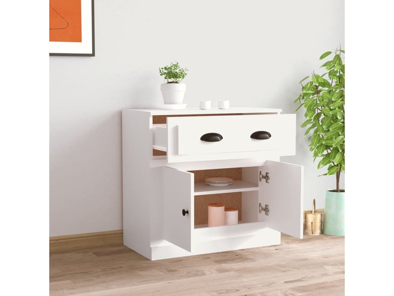  Buffet - bahut - meuble de rangement blanc 70x35,5x67,5 cm bois d'ingénierie  - Conforama C