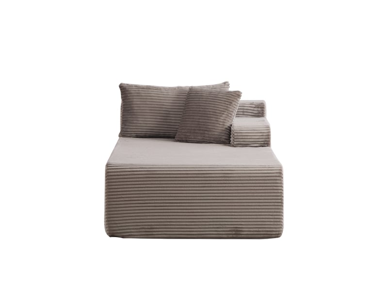 Méridienne canapé salon gris tissu chenille moderne fonction chaise longue confortable - Conforama A