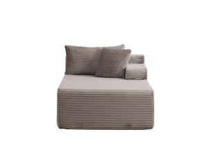Méridienne canapé salon gris tissu chenille moderne fonction chaise longue confortable