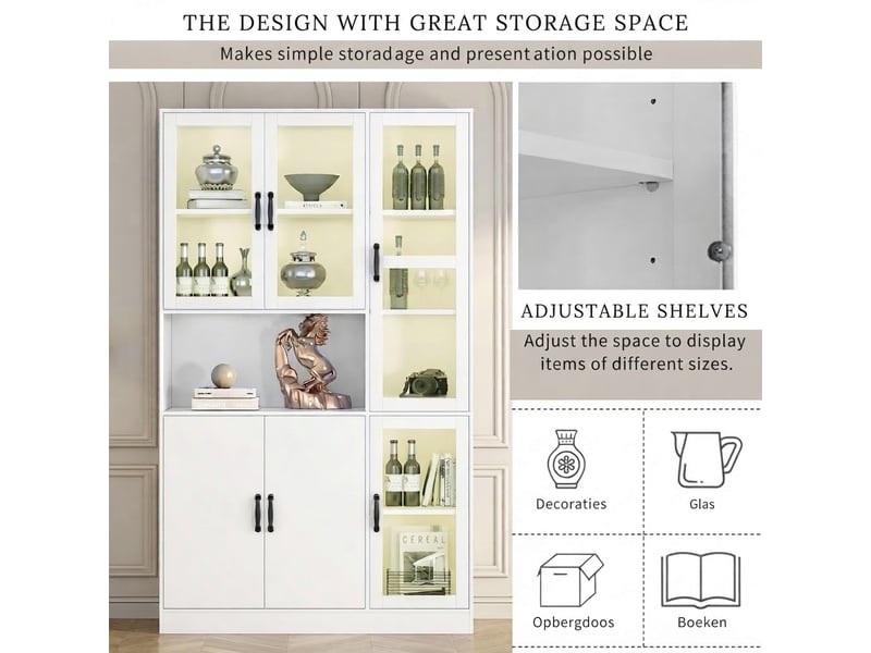  Colonne de cuisine, 120x40x200 cm, blanc cao-N625P488094095096W-NEW - Conforama E