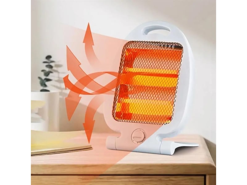  Petit chauffage d'appoint portable, chauffage soufflant d'intérieur, modèle de bureau à économie d'énergie, blanc  - Conforama B