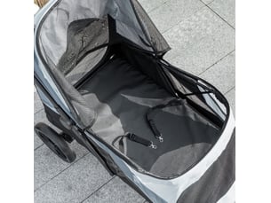 Poussette pliable 124x67x100 cm gris