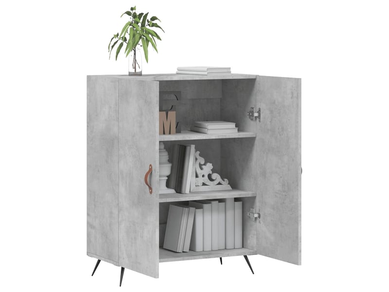  Buffet - bahut - meuble de rangement gris béton 69,5x34x90 cm bois d'ingénierie  - Conforama D