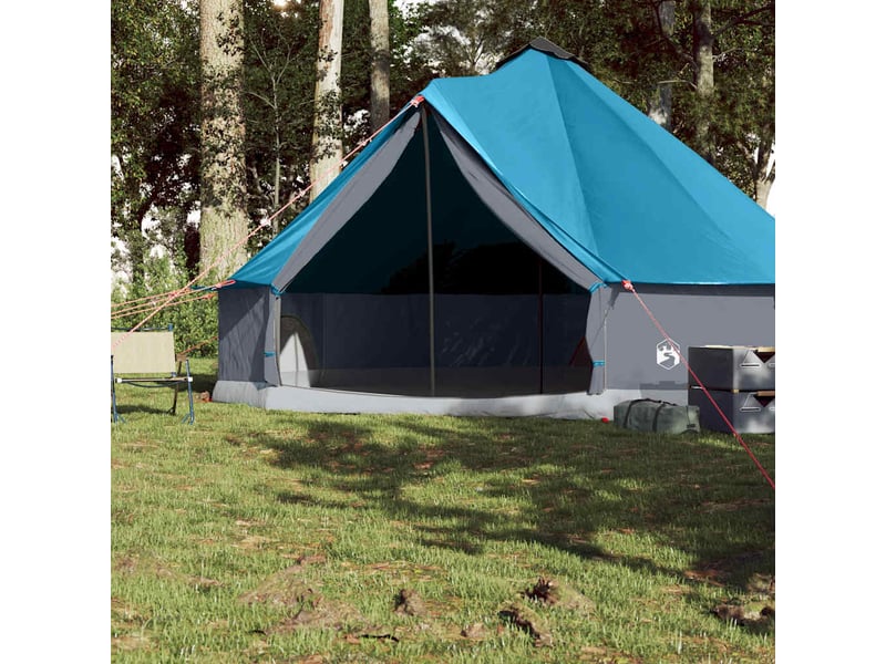  Tente de camping, tente familiale tipi 8 personnes bleu imperméable shl25999  - Conforama C