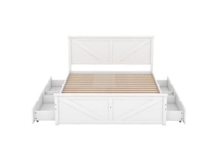Lit avec rangement 160x200 cm    coloris blanc
