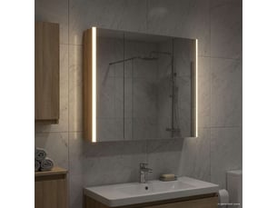 Armoire miroir salle de bain, meuble de rangement chêne sonoma shl7367