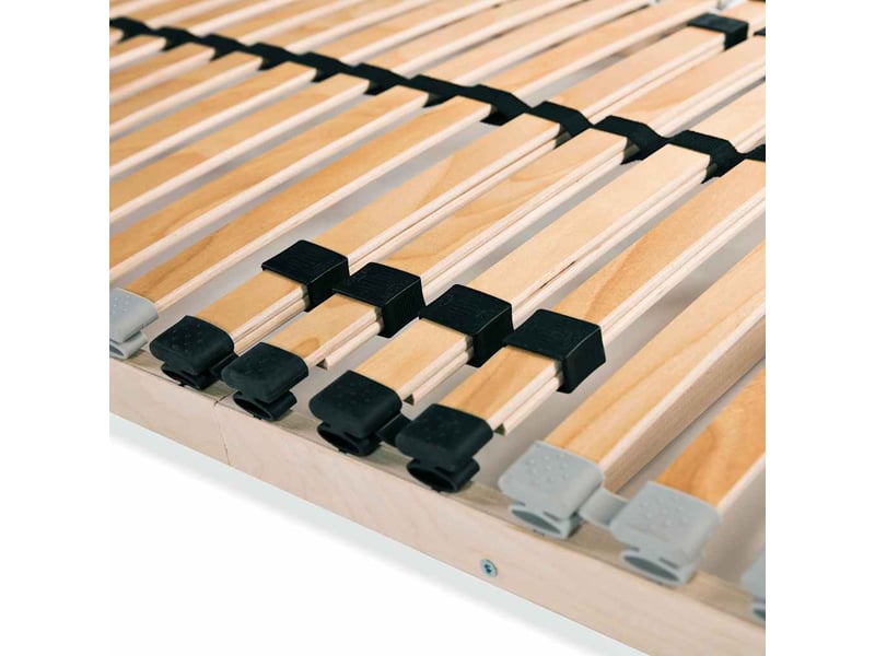  Lit simple- lit adulte -  sommiers à lattes sans matelas 2 pcs avec 28 lattes 90x200 cm  - Conforama D
