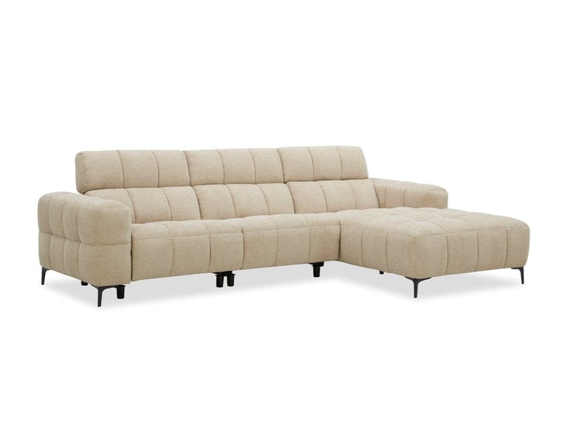  Canapé d'angle relax électrique en velours texturé taupe edelmira - angle droit KM7965-3M-TAU - Conforama A