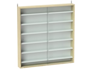 Vitrine coloris naturel 6 étagère(s) <strong></strong> <strong></strong> - 80 cmx83 cm