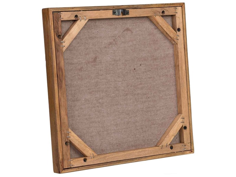 Tableau artisanal en bois recyclé relief noir et blanc 40x4x40 cm h - Conforama D