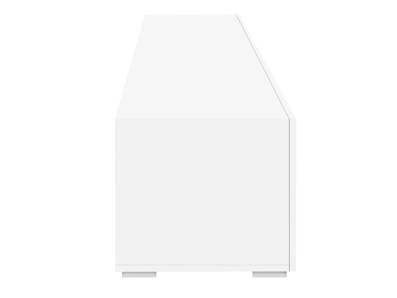  Meuble tv extra-long - 240cm, led - 16 couleurs réglables, support 80kg &amp; rangement spacieux, blanc moderne (240x39x35cm)  - Conforama R