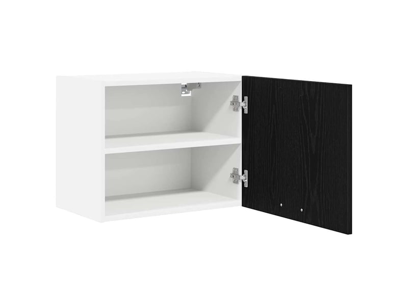  Meuble de rangement cuisine, armoire suspendue chêne noir et blanc 50x31x40cm  - Conforama E