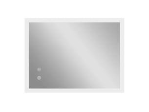 Miroir de salle de bain led antibuée avec 3 couleurs et luminosité réglable, en métal et verre, 80 x 60 x 3 cm