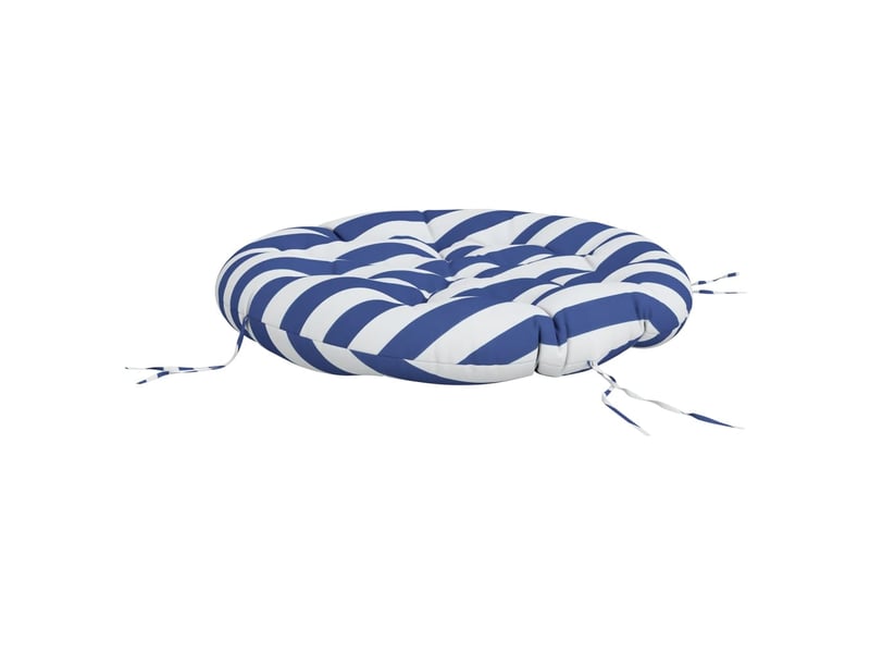  Coussin rond, coussin d'assise rayure bleueblanche ø 100 x11 cm tissu oxford cf56624  - Conforama D