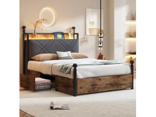 Lit baldaquin 90x190 cm <strong>OKWISH</strong> <strong></strong> coloris bicolore
