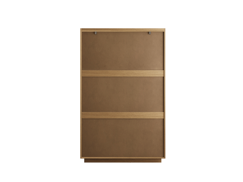 Commode 80x48x127 cm 6 tiroirs, mdf+aggloméré, sans poignées, couleur chêne, buffet, meuble cuisine, armoire de rangement  - Conforama D