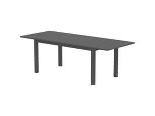 Table de jardin extensible en aluminium, 160220 x 90 cm, résistante aux intempéries, table de balcon, antidérapante, table de buffet, grise