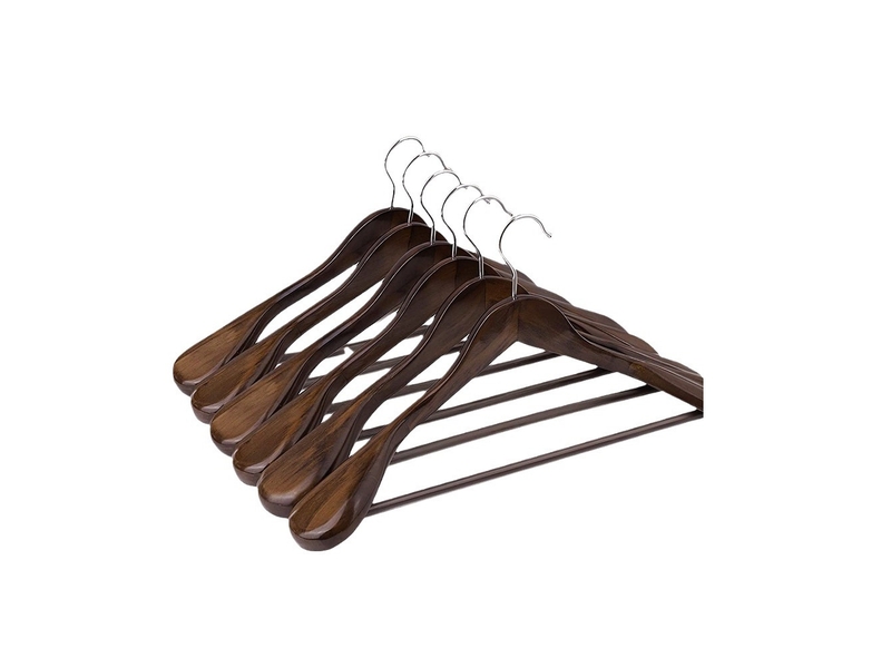  Cintres de costumes profilés en bois massif avec épaules extra larges 6pcs  - Conforama A