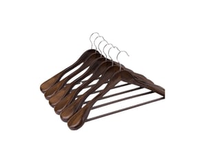Cintres de costumes profilés en bois massif avec épaules extra larges 6pcs