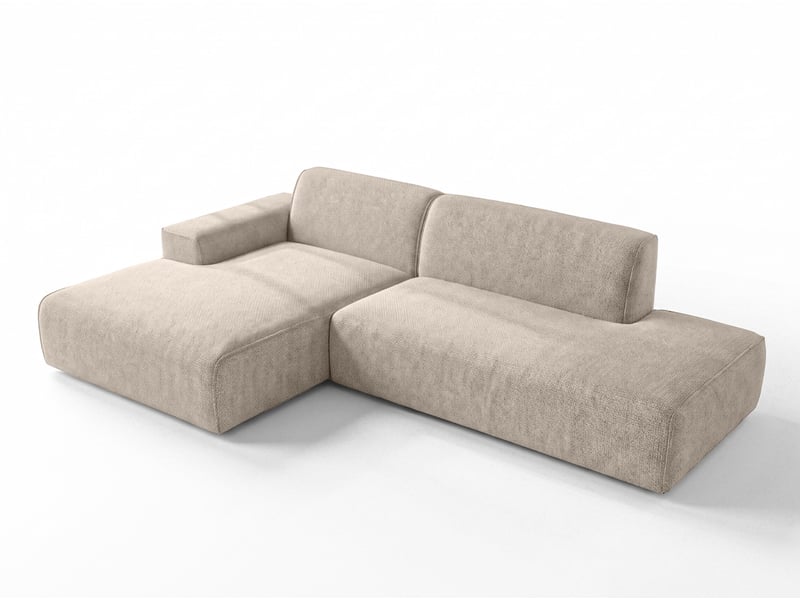 Canapé d'angle moderne didim duo, 288 cm, beige, revętement en velours g Didim Duo - Conforama A