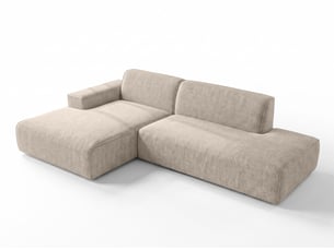 Canapé d'angle gauche fixe <strong>AX LIVING </strong> <strong>Didim Duo</strong> 5 places Tissu beige