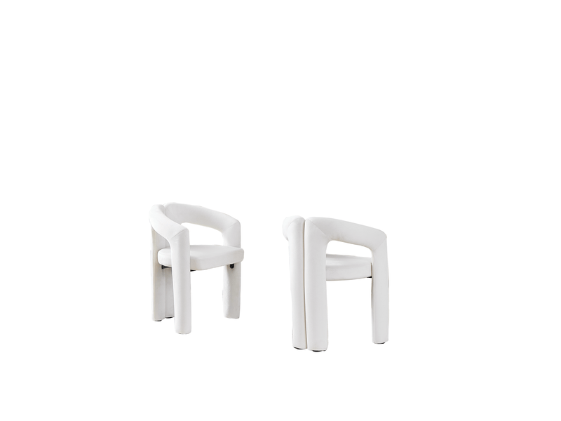  Chaise de salle à manger avec accoudoirs ergonomiques, dossier enveloppant et charge 150 kg, en velours beige  - Conforama A