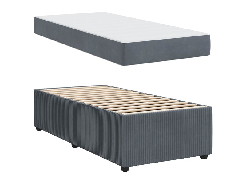  Lit simple- lit adulte -  cadre de lit gris foncé 80 x 200 cm tissu  - Conforama D