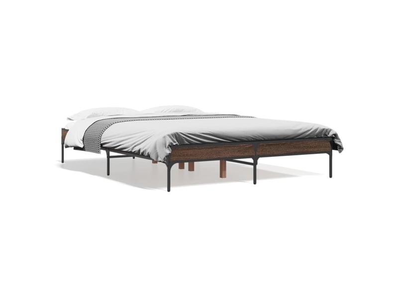  Lit double- lit adulte -  cadre de lit sans matelas chêne marron 135x190 cm  - Conforama A