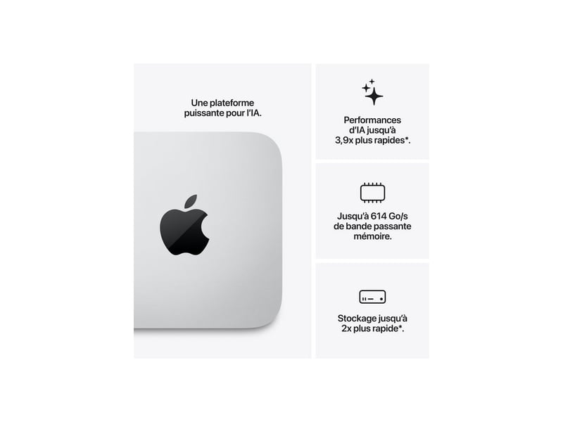  Mac studio m5 max 18 coeurs 32 coeurs gpu 36 go ram unifiee 512 go ssd MHL64ZDA - Conforama C