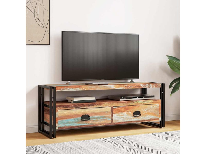  Meuble tv - banc tv - meuble de rangement bois de récupération massif  - Conforama C