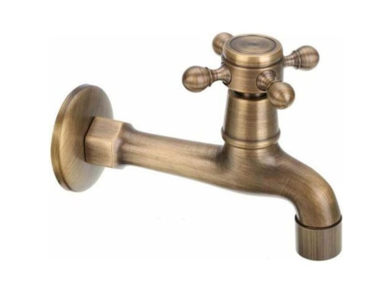  Robinet mural vintage à eau froide – laiton – valve céramique – diamètre entrée 2 cm – longueur 15 cm – pour salle de bain et extérieur ERFDS-GXD00352-LSY - Conforama A