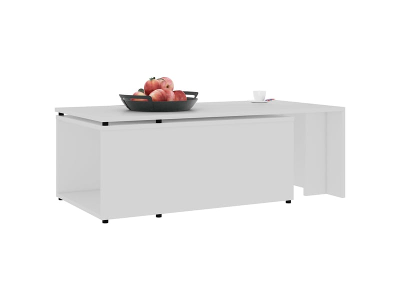  Table basse rectangulaire | table de salon blanc 150x50x35 cm bois d'ingénierie  - Conforama D
