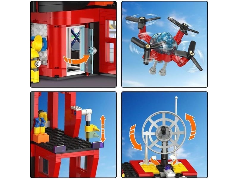  Jeu de construction 3 en 1 rescue avion helicoptere + camion de pompiers echelle extensible 151498_AABFD28342_6_DROPFR - Conforama E