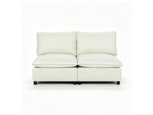 Canapé droit fixe WISHDOR  2 places Coton / Polyester beige