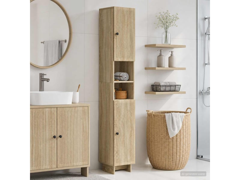 Colonne de salle de bain avec étagère ouverte ede chêne sonoma - Conforama B
