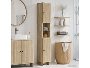 Colonne de salle de bain avec étagère ouverte ede chêne sonoma