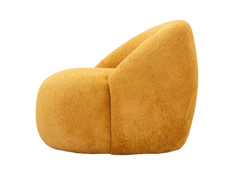  Fauteuil nubra, petit fauteuil revêtement tissu bouclé, 80x56x83h cm orange moutarde Nubra - Conforama D