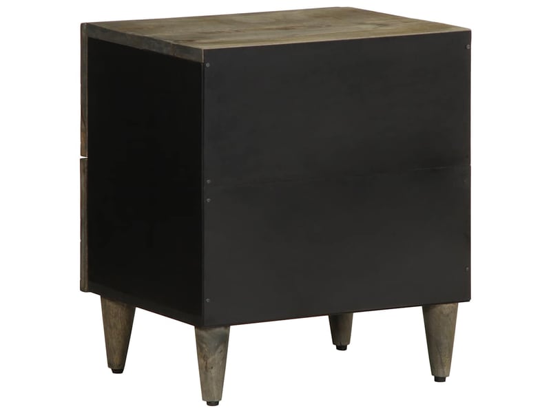  Lot de 2 tables chevet - cabinet de chevet - table de nuit gris clair 40x33x46 cm bois manguier solide  - Conforama E