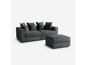 Canapé droit fixe AHD AMAZING HOME DESIGN  3 places Tissu gris