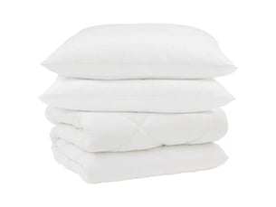 Duvet d'hiver avec oreiller 3 pcs - couette blanc microfibre