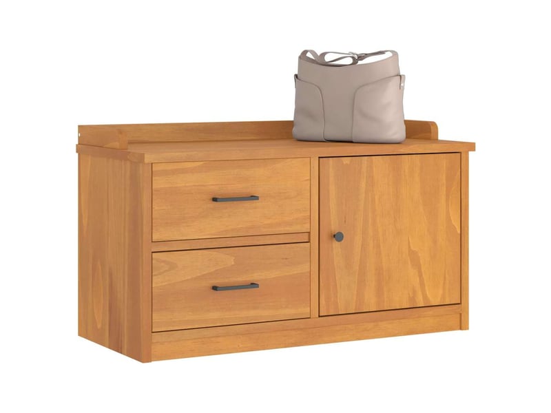  Banc de couloir, banc de rangement sandnes 87x40x50 cm bois de pin massif shl53919  - Conforama D