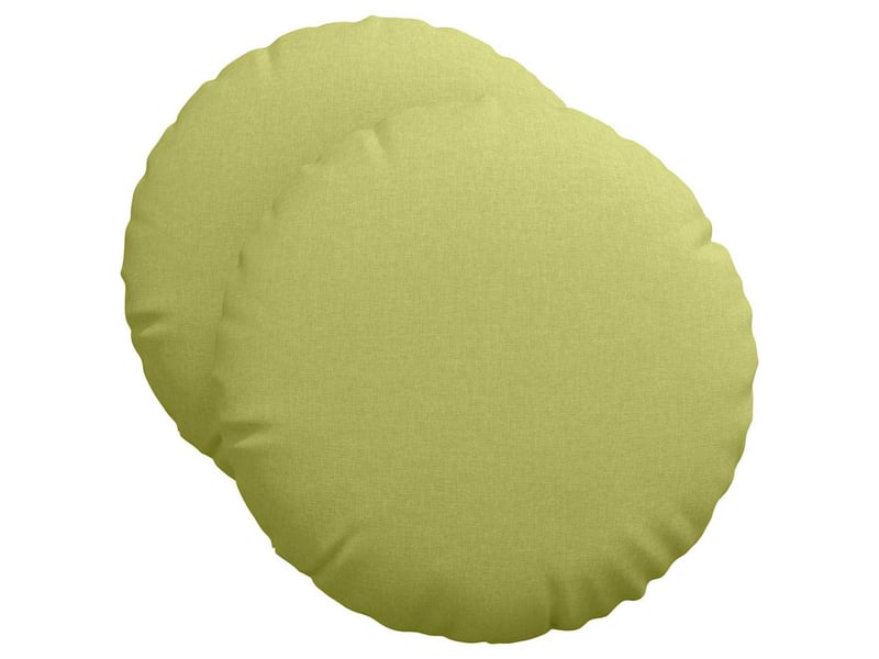  Lot de 2 coussins de siège, coussins décoratifs tissu vert clair ø50 x 19 cm cf59870  - Conforama A