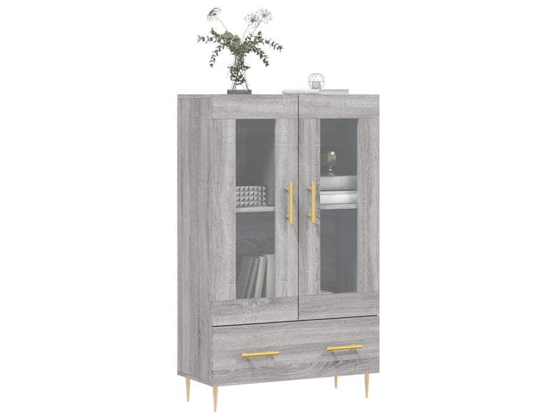  Buffet haut - bahut - meuble de rangement sonoma gris 69,5x31x115 cm bois d'ingénierie  - Conforama C