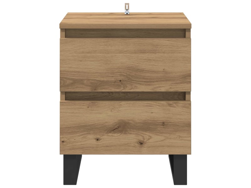  Table de chevet - cabinet de chevet - table de nuit chêne artisanal 40 x 35 x 50 cm  - Conforama E