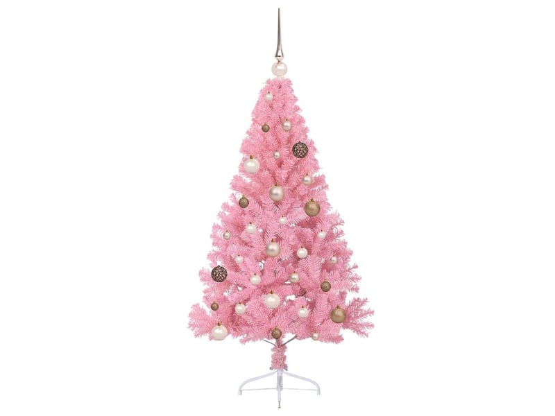 Sapin de noël - arbre de noël artificiel pré-éclairé rose 150 cm pvc - Conforama D