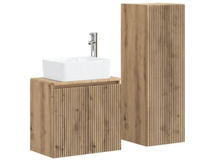 Ensemble de mobilier de salle de bain 2 pcs chêne artisanal shl3034