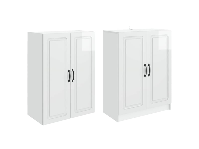  Buffet - ensemble de meubles 2 pc blanc brillant bois d'ingénierie  - Conforama D